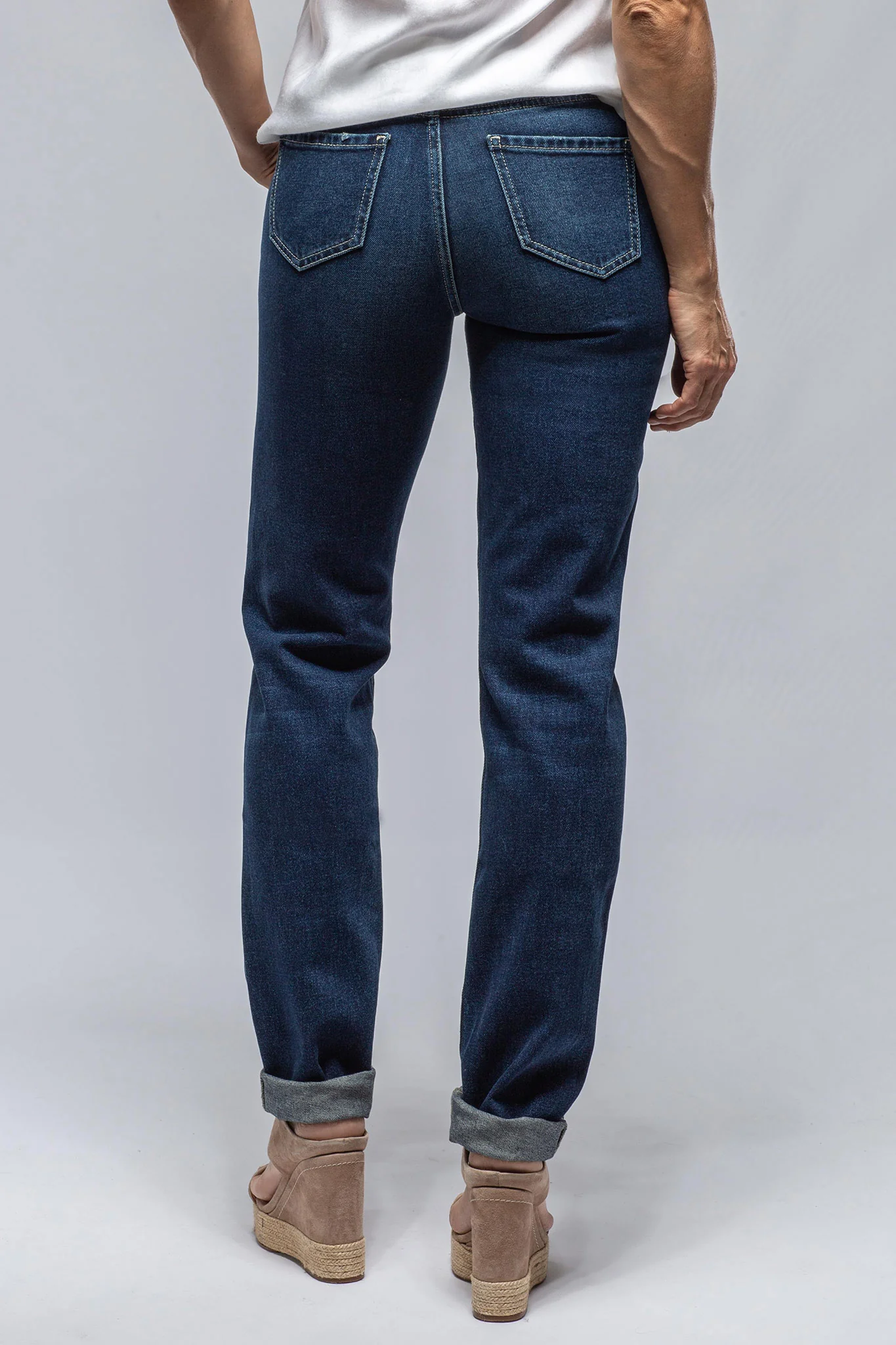 Amanda High Rise Straight Jean In Dark Blue - Image 3