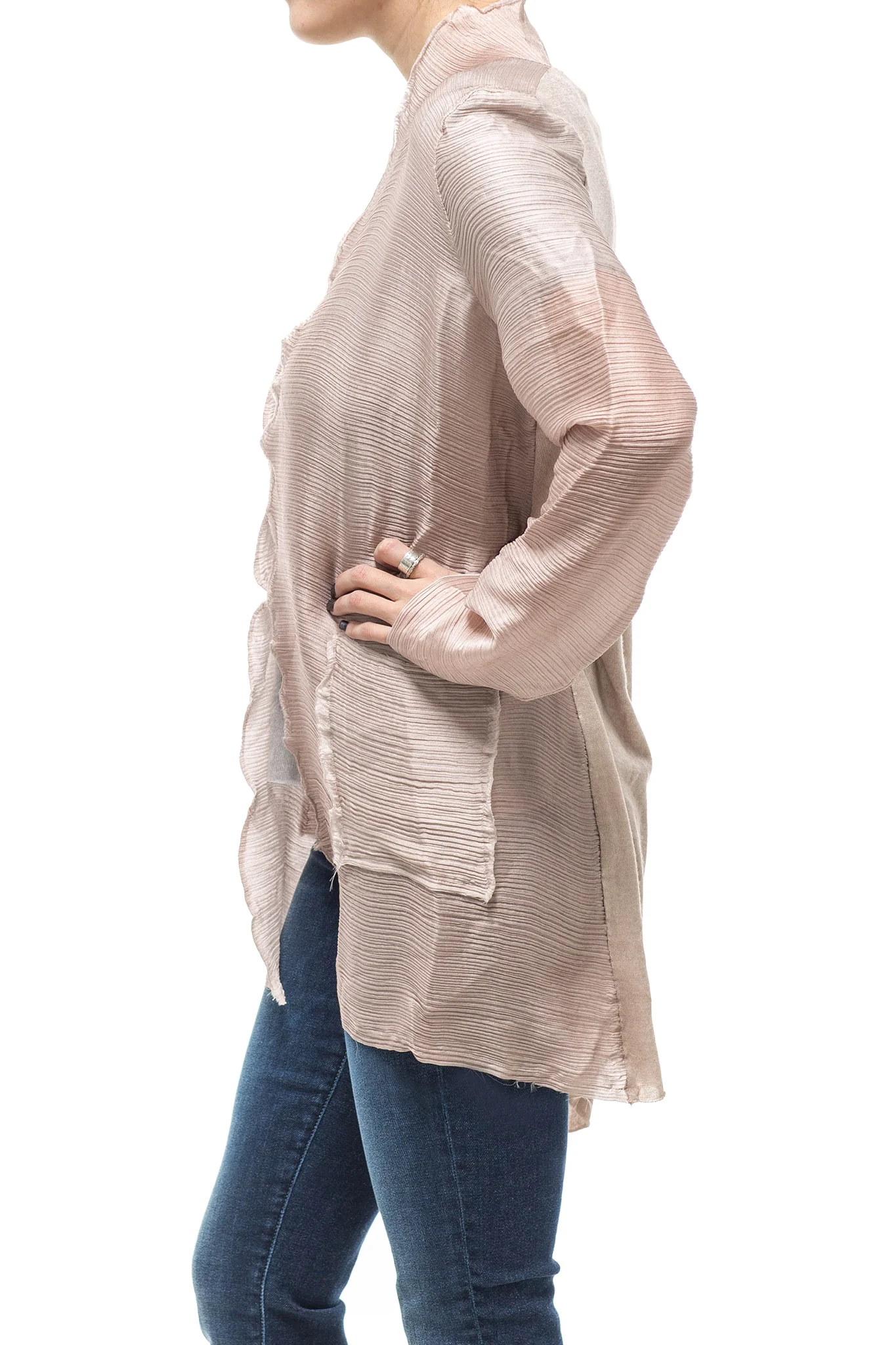 Georgette Open Silk Cardigan - Image 4