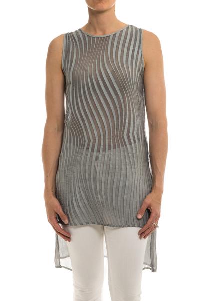 Gobi Sleeveless Chiffon Tunic in Pearl - Image 3