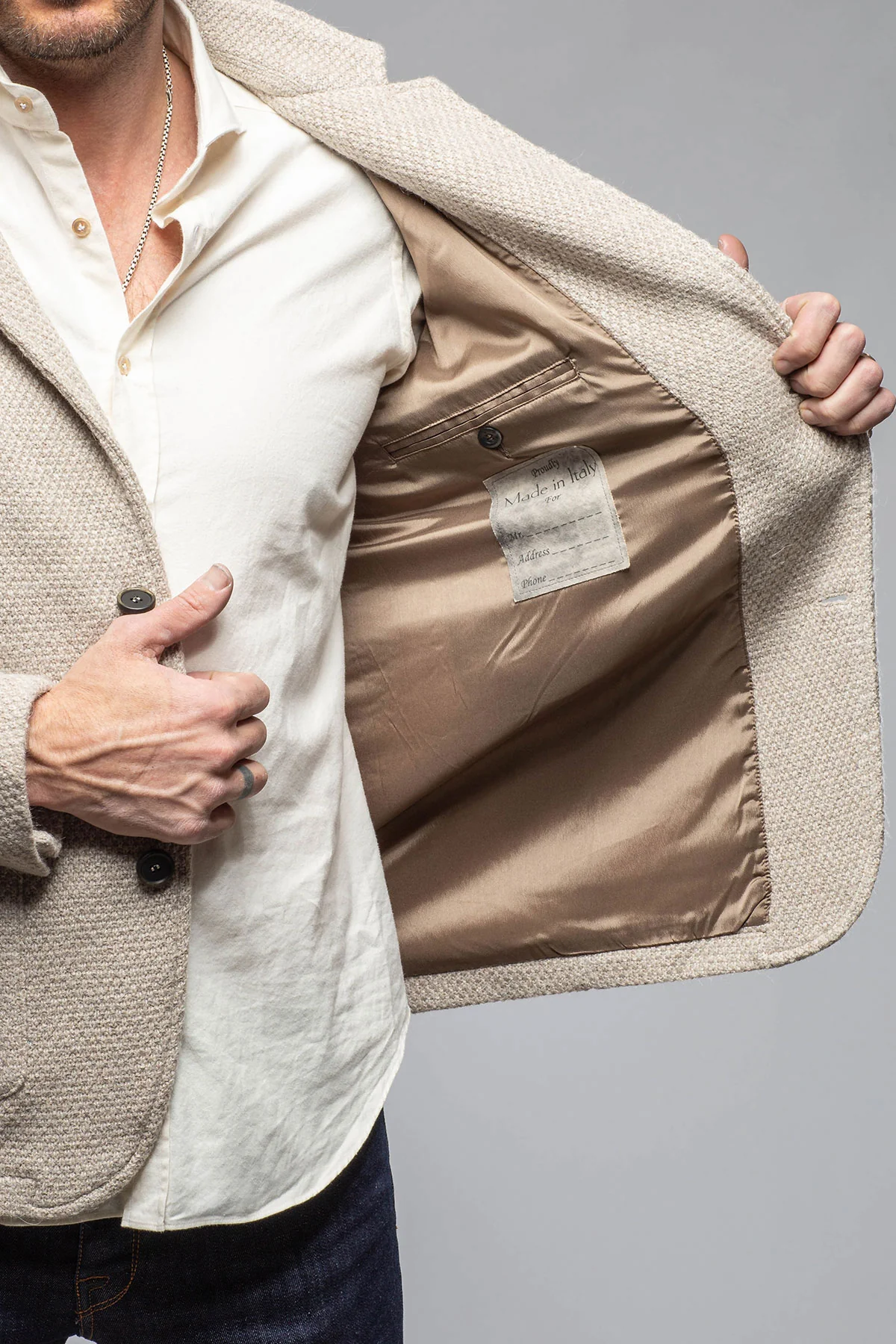 Halifax Knit Coat in Stone - Image 4