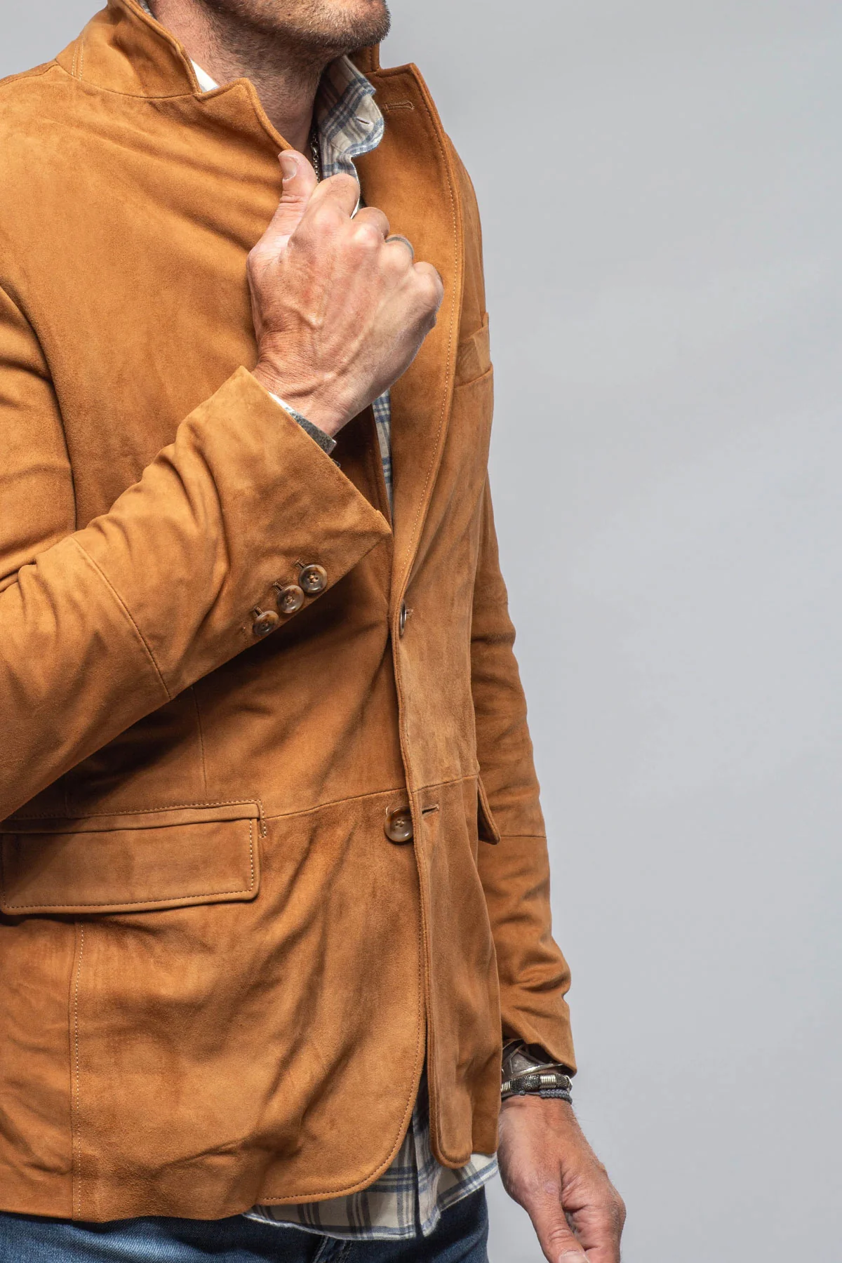 Maldito Suede Blazer In Cognac - Image 3