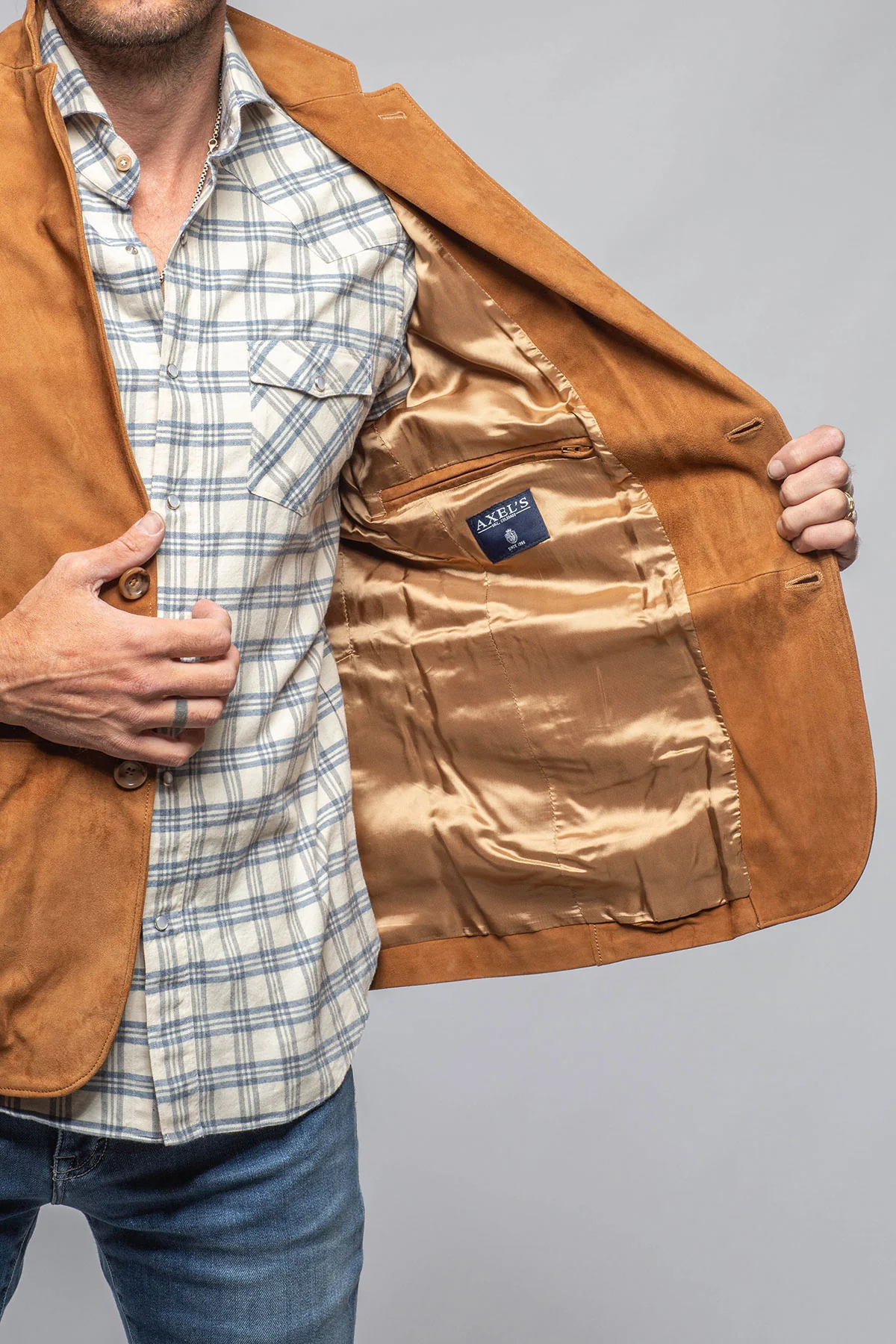 Maldito Suede Blazer In Cognac - Image 6