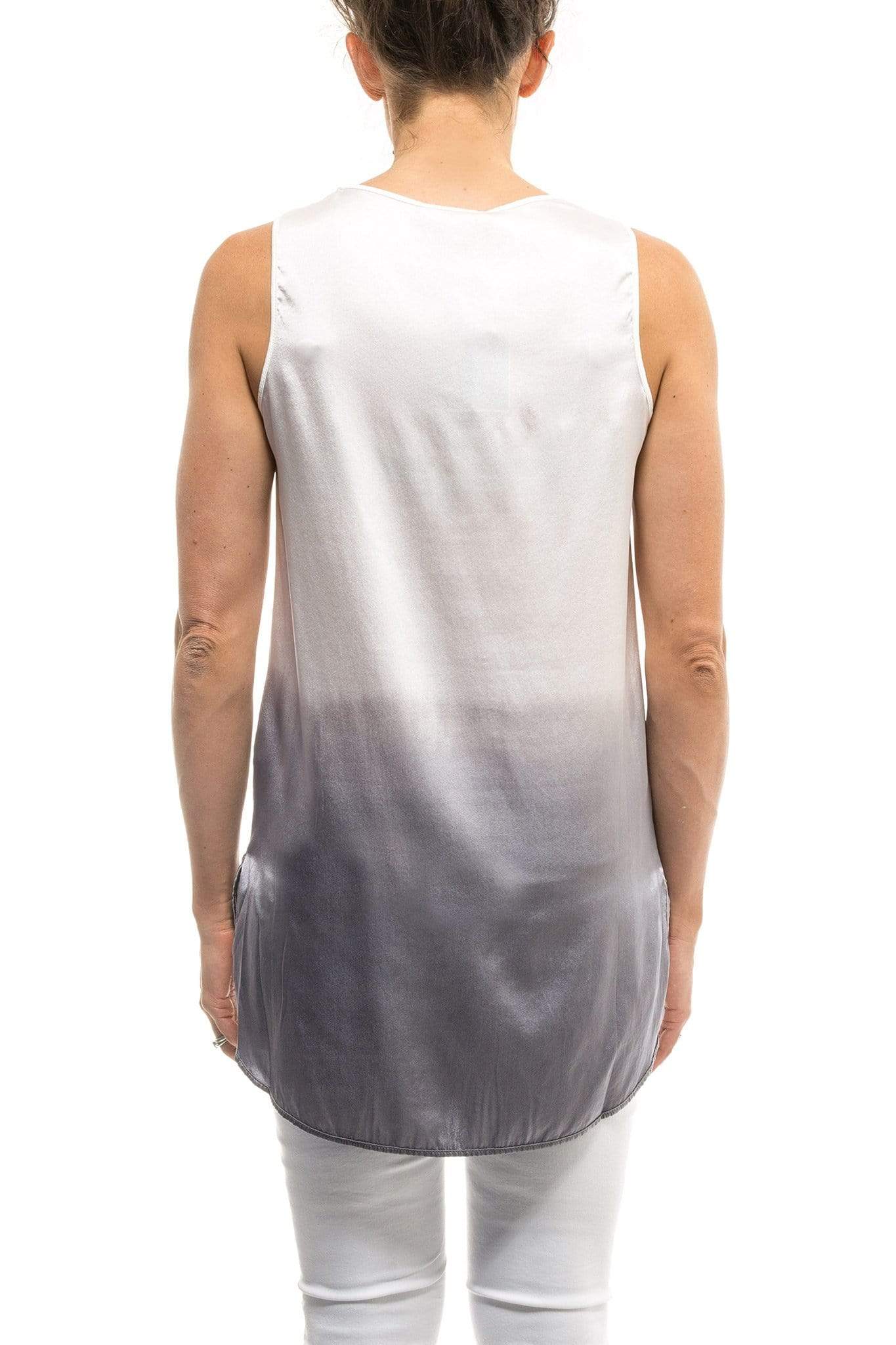 Mina Stretch Silk Tank In Smoke Ombré - Image 3