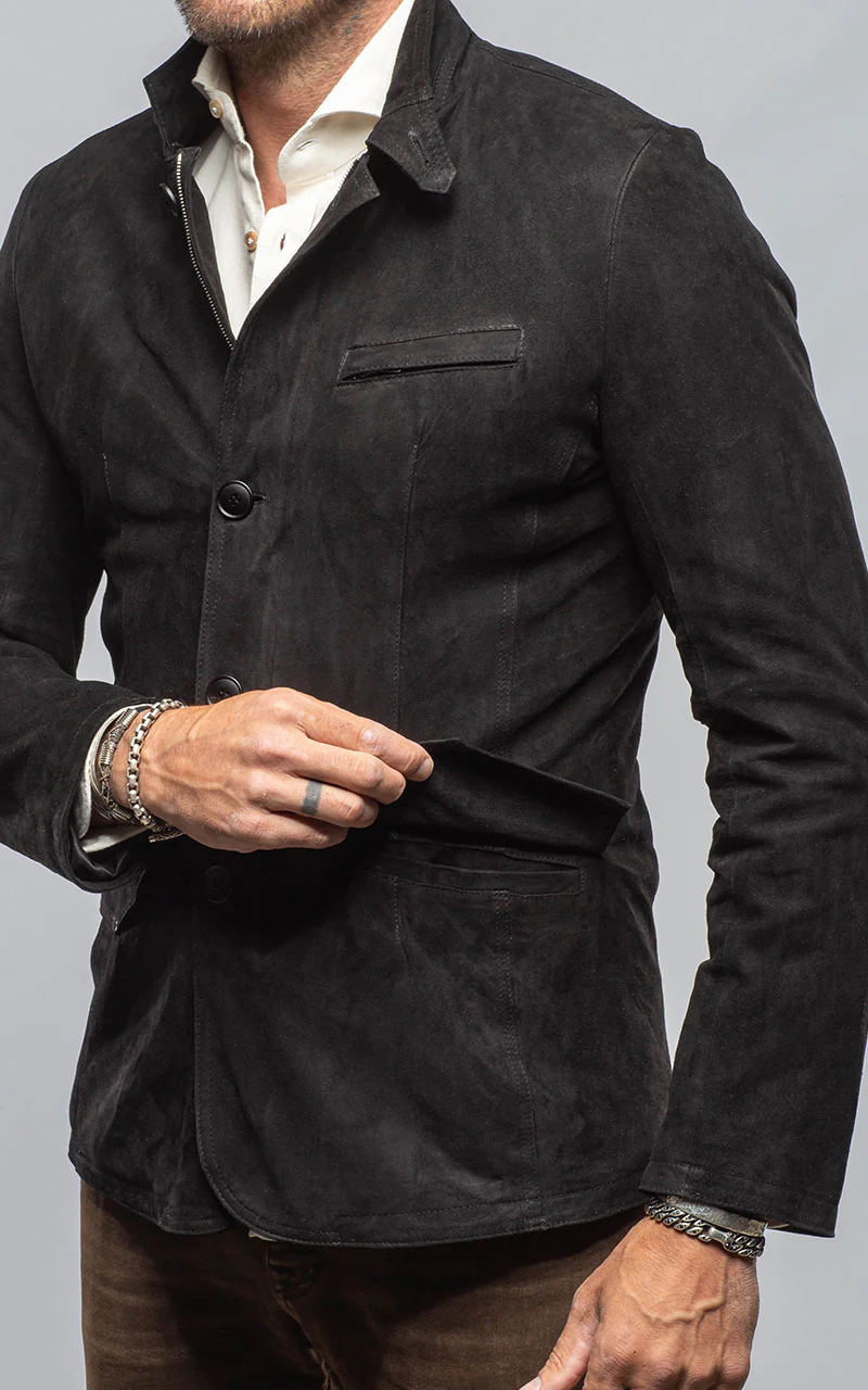 Polo Sartorial Suede Jacket In Black - Image 7