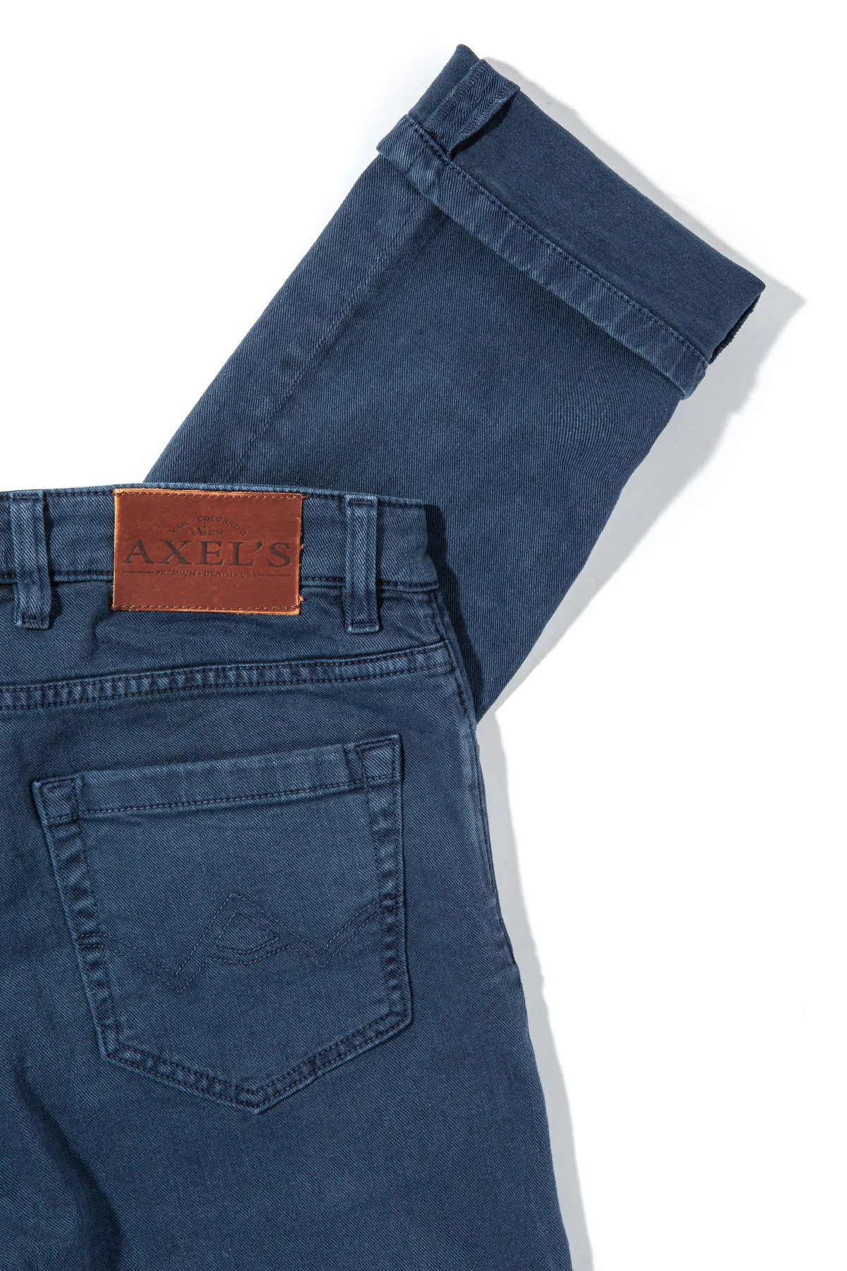 Taos Slim Cotton/Linen Denim in Blu Oxford - Image 3