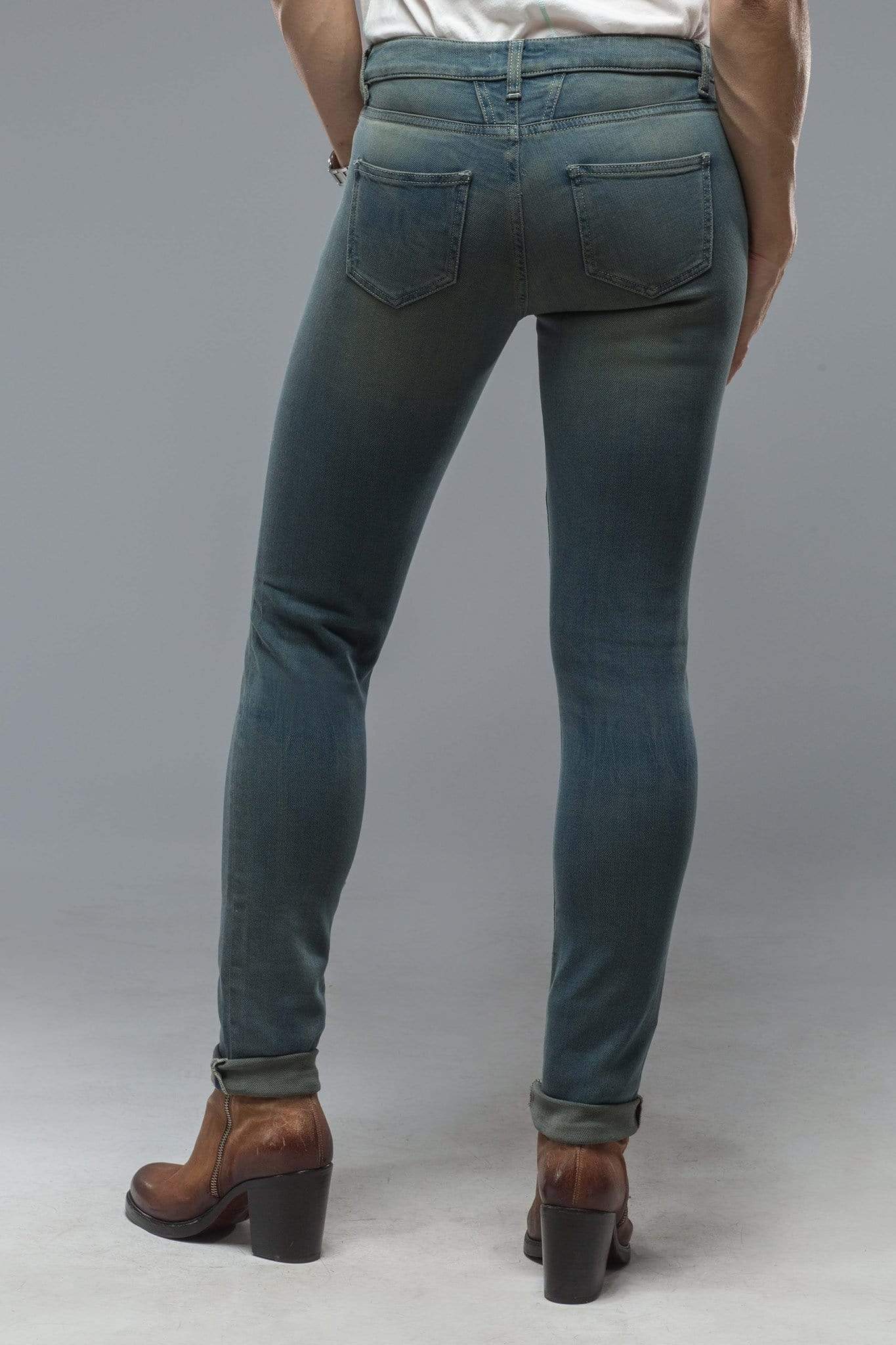 Victoria Skinny Selvedge Jean In Cactus - Image 3